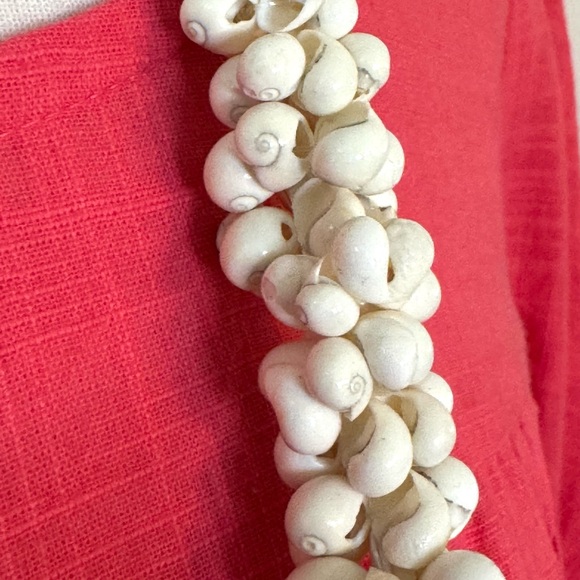 🌺 Hawaiian White Mongo Shell Lei 🌺 Necklace Unisex Coastal Cowgirl Beach Party - Picture 7 of 10